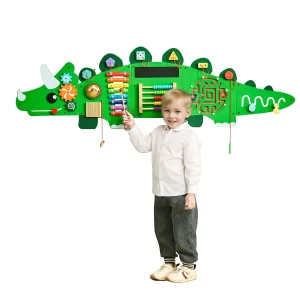 VEVOR Dinosaur Kids Busy Wall Board 11 Sensory Learning Toys for 3-12 Years