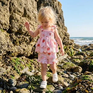 FOCUSNORM 0-4Y Little Girls 2 Piece Sets Adorable Strawberry Print
