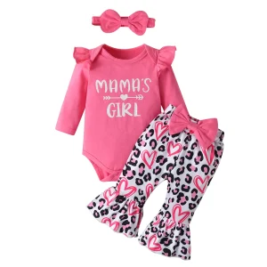 Newborn infant Baby Girl Outfit Bowknot Flared Pants with Headband