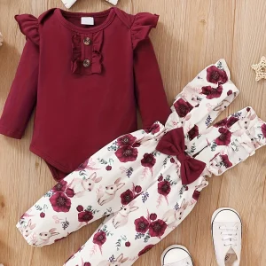 Toddler Baby Girl Cute Outfits, Ruffle Romper Suspender Pant Set