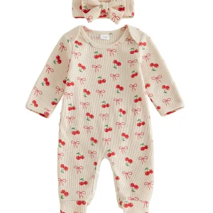 Baby Girls Floral Print Ruffle Sleeve Romper