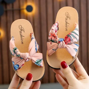 Girls Slide Sandals Soft Sole Non-slip Princess Beach Slippers