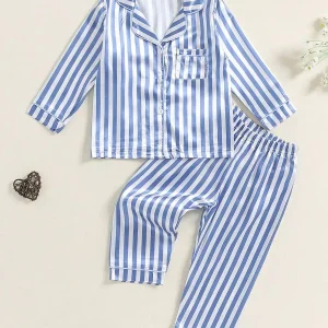 Striped Satin Pajama Set