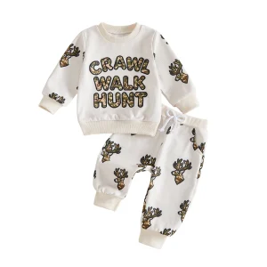 Fall Outfit Long Embroidery Sweatshirt Pants Fall Outfit