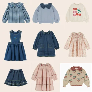 Girls Denim Dress Kids Knit Cardigan Outwear Jean Pant Set