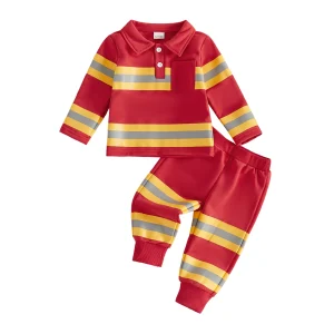 Boy Firefighter Outfits Contrast Toddler