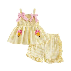 Girls Outfit Casual Bow Pencil Pattern