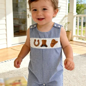 Baby Boy Romper Embroidered Short Jumpsuits